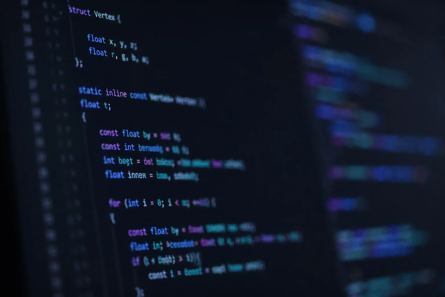 GPC script code on a dark editor